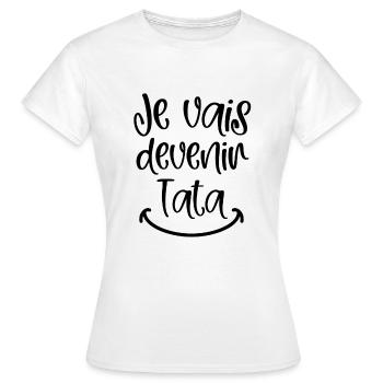 future tata annonce grossesse tatie - T-shirt Femme - blanc - Devant - AI Model Female 172 dark (172cm)