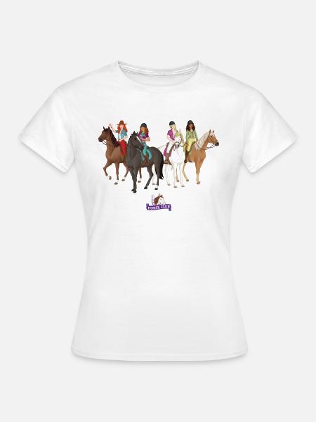 schleich® HORSE CLUB Les Filles Sur Leurs Chevaux - Dame-T-shirt - hvid