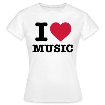 J'aime la musique coeur instrument de musique écouter cadeau - T-shirt Femme - blanc - Devant - AI Model Female 172 dark (172cm)