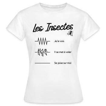 Les insectes ca fait peur - T-shirt Femme - blanc - Devant - AI Model Female 172 dark (172cm)