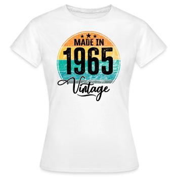 Millésime Fabriqué en 1965 Année de naissance 1965 Anniversaire - T-shirt Femme - blanc - Devant - AI Model Female 172 dark (172cm)
