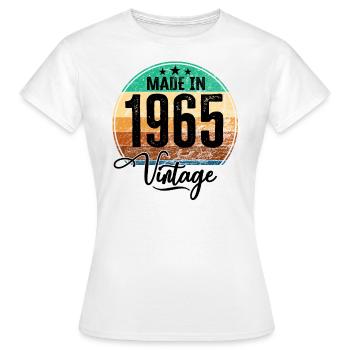 Millésime Fabriqué en 1965 Année de naissance 1965 Anniversaire - T-shirt Femme - blanc - Devant - AI Model Female 172 dark (172cm)