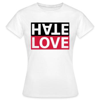 Haine Love Hate Déclaration d'amour - T-shirt Femme - blanc - Devant - AI Model Female 172 dark (172cm)