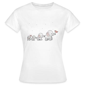 Süße Elefanten Familie Geburtstags Parade - Frauen T-Shirt - Weiß - Vorne - AI Model Female 172 dark (172cm)