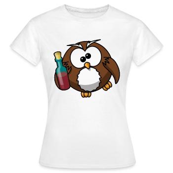 Besoffene Eule - Frauen T-Shirt - Weiß - Vorne - AI Model Female 172 dark (172cm)