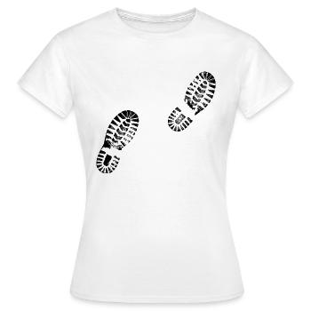 Shoe print - Women's T-Shirt - white - Front - AI Model Female 172 dark (172cm)