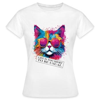 Dicton et attitude ambigus du chat - T-shirt Femme - blanc - Devant - AI Model Female 172 dark (172cm)