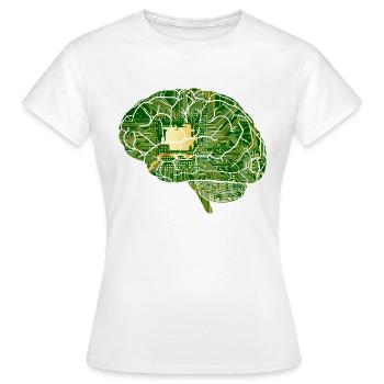 Cerveau - puce informatique - puce - ordinateur - T-shirt Femme - blanc - Devant - AI Model Female 172 dark (172cm)