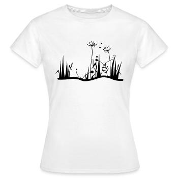 Blumen und Gräser - Frauen T-Shirt - Weiß - Vorne - AI Model Female 172 dark (172cm)
