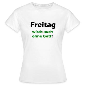 Freitag - Frauen T-Shirt - Weiß - Vorne - AI Model Female 172 dark (172cm)