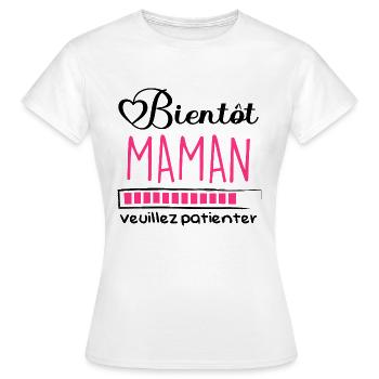 Bientôt maman - T-shirt Femme - blanc - Devant - AI Model Female 172 dark (172cm)