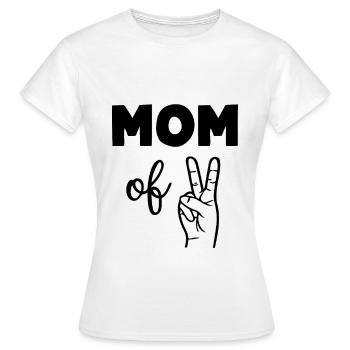Maman de deux enfants - T-shirt Femme - blanc - Devant - AI Model Female 172 dark (172cm)