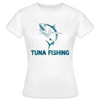 Angler - Angelsport - Thunfisch - Geschenk - Frauen T-Shirt - Weiß - Vorne - AI Model Female 172 dark (172cm)