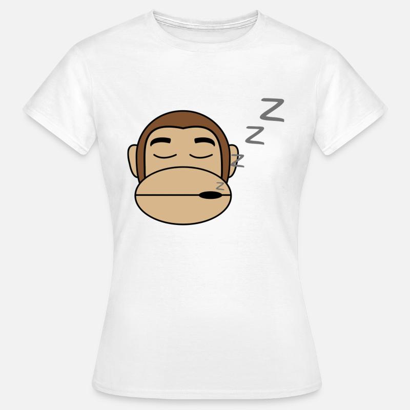 Monkey Sleeps Gift Idea - Women's T-Shirt - white