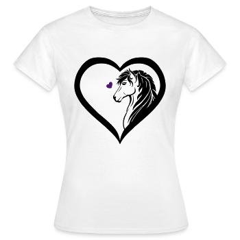 Herz für Pferde lustige Geschenkidee Reitverein - Frauen T-Shirt - Weiß - Vorne - AI Model Female 172 dark (172cm)