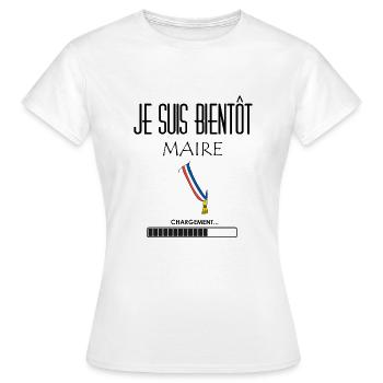 Je suis bientôt maire - T-shirt Femme - blanc - Devant - AI Model Female 172 dark (172cm)