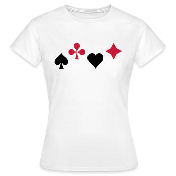 Ace coeur Poker Blackjack Cartes Casino icône - T-shirt Femme - blanc - Devant - AI Model Female 172 dark (172cm)