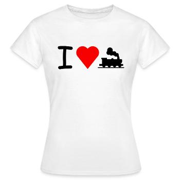 J'adore train locomotive locomotive - T-shirt Femme - blanc - Devant - AI Model Female 172 dark (172cm)