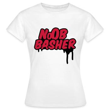 Noob Basher - Frauen T-Shirt - Weiß - Vorne - AI Model Female 172 dark (172cm)