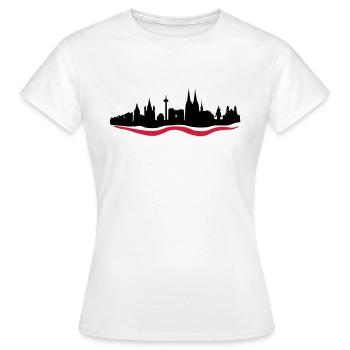 Koeln Skyline - Frauen T-Shirt - Weiß - Vorne - AI Model Female 172 dark (172cm)