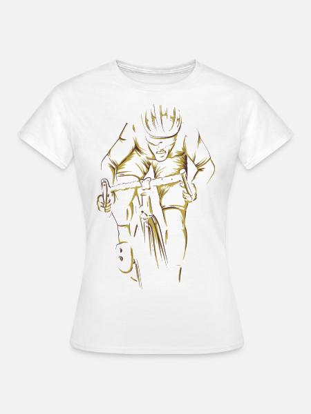Rennradfahren in Aktion Vollbild - Frauen T-Shirt - Weiß