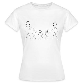 Strichmaennchen Familie - Frauen T-Shirt - Weiß - Vorne - AI Model Female 172 dark (172cm)