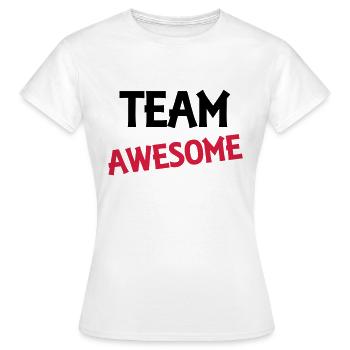 Team Awesome - Women's T-Shirt - white - Front - AI Model Female 172 dark (172cm)
