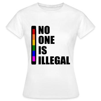 No one is illegal - T-shirt Femme - blanc - Devant - AI Model Female 172 dark (172cm)