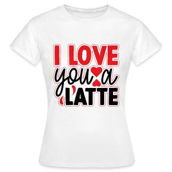 Je t’aime un latte - T-shirt Femme - blanc - Devant - AI Model Female 172 dark (172cm)