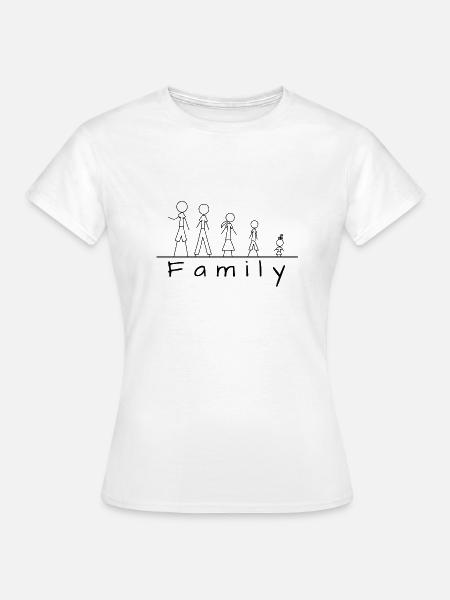 Strichmännchenfamilie - Frauen T-Shirt - Weiß
