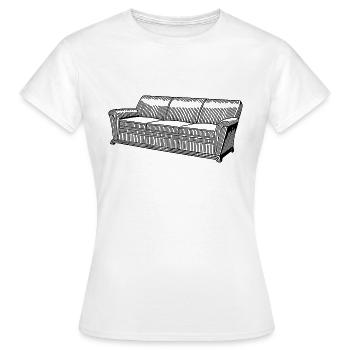 canapé canapé chaise chaise chaise table lamp lampe benc - T-shirt Femme - blanc - Devant - AI Model Female 172 dark (172cm)
