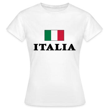 Italienfahne mit Italia Schriftzug - Frauen T-Shirt - Weiß - Vorne - AI Model Female 172 dark (172cm)