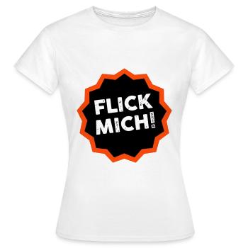 Flick mich! Rennrad Tshirt Fahrradfahren Spruch - Frauen T-Shirt - Weiß - Vorne - AI Model Female 172 dark (172cm)