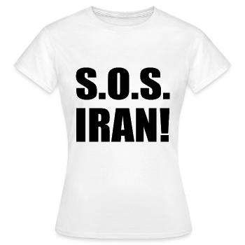 Sos iran - Women's T-Shirt - white - Front - AI Model Female 172 dark (172cm)