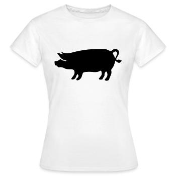 Schwein - Frauen T-Shirt - Weiß - Vorne - AI Model Female 172 dark (172cm)