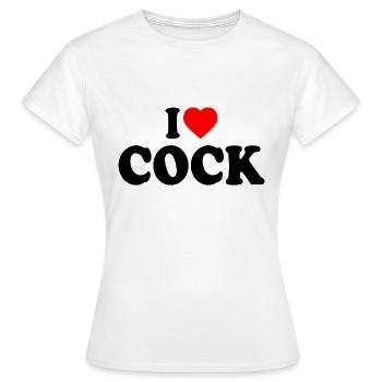 I love cock - T-shirt Femme - blanc - Devant - AI Model Female 172 dark (172cm)