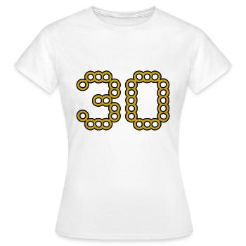 30. 30 ANS. 30e ANNIVERSAIRE. ANNIVERSAIRE 30 ANS. - T-shirt Femme - blanc - Devant - AI Model Female 172 dark (172cm)
