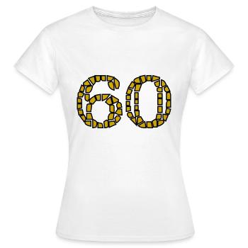 60. 60 YEARS. 60th ANNIVERSARY. 60TH BIRTHDAY. - Women's T-Shirt - white - Front - AI Model Female 172 dark (172cm)