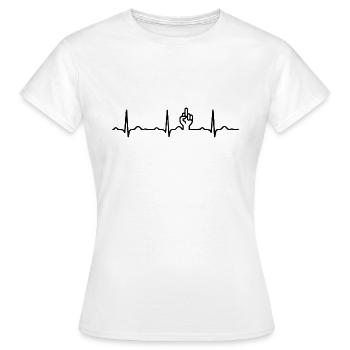 CADEAU - ECG COEUR EN LIGNE MAJEUR BAISE Noir - T-shirt Femme - blanc - Devant - AI Model Female 172 dark (172cm)