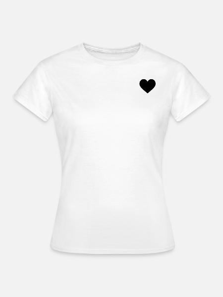 Coeur en noir - T-shirt Femme - blanc