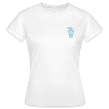 Pieds de bébé, coeur, fleur, cadeau de naissance, empreinte - T-shirt Femme - blanc - Devant - AI Model Female 172 dark (172cm)
