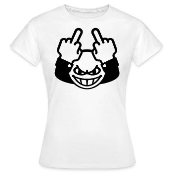 Méchant Smiley (fuck off / fuck you) - T-shirt Femme - blanc - Devant - AI Model Female 172 dark (172cm)