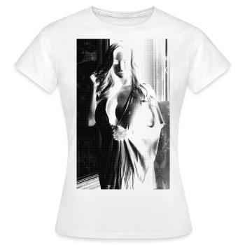 femme romantique en attente - T-shirt Femme - blanc - Devant - AI Model Female 172 dark (172cm)