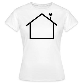 Haus schlicht mit Herz - Frauen T-Shirt - Weiß - Vorne - AI Model Female 172 dark (172cm)