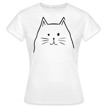 Tête de chat - T-shirt Femme - blanc - Devant - AI Model Female 172 dark (172cm)