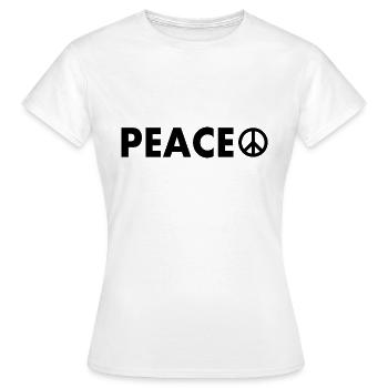 Peace - T-shirt Femme - blanc - Devant - AI Model Female 172 dark (172cm)