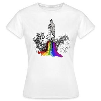 Navette spatiale Spaceship Rocket Astronaut Mission - T-shirt Femme - blanc - Devant - AI Model Female 172 dark (172cm)