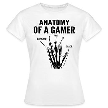 Anatomie eines Gamers - Frauen T-Shirt - Weiß - Vorne - AI Model Female 172 dark (172cm)