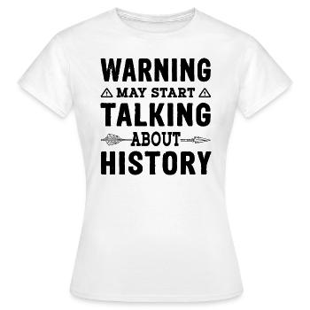L’avertissement peut commencer à parler de l’histoire - T-shirt Femme - blanc - Devant - AI Model Female 172 dark (172cm)