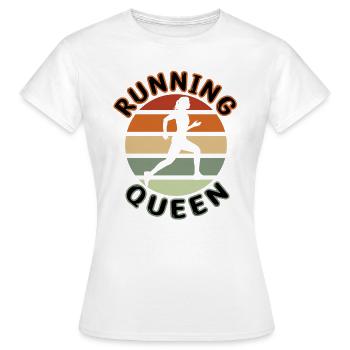 Retro Running Queen - Joggerin Laufsport Laufen - Frauen T-Shirt - Weiß - Vorne - AI Model Female 172 dark (172cm)